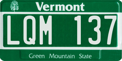 VT license plate LQM137