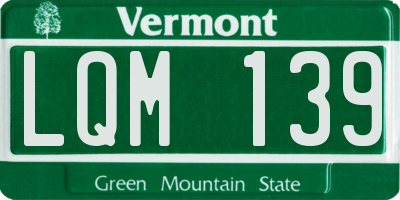 VT license plate LQM139