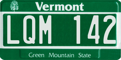 VT license plate LQM142