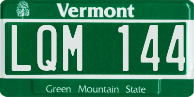VT license plate LQM144