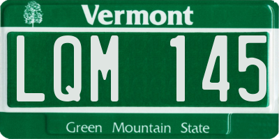 VT license plate LQM145