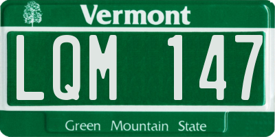 VT license plate LQM147