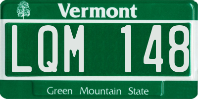 VT license plate LQM148
