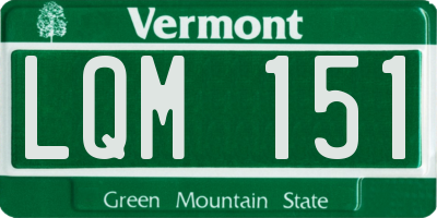 VT license plate LQM151