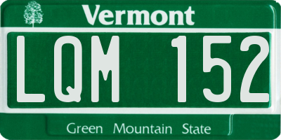 VT license plate LQM152
