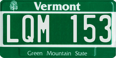 VT license plate LQM153
