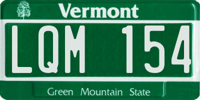 VT license plate LQM154