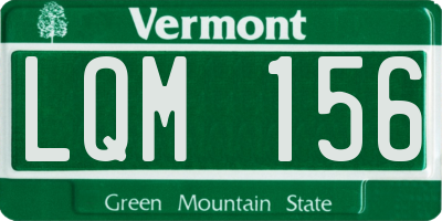 VT license plate LQM156