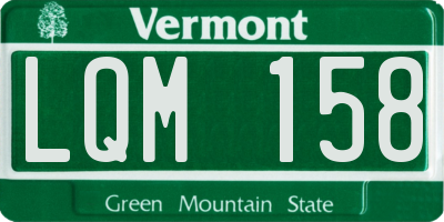 VT license plate LQM158
