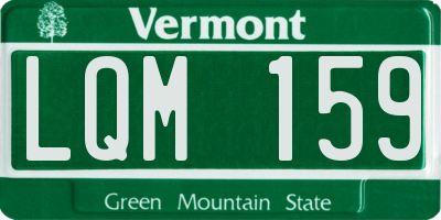 VT license plate LQM159
