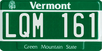 VT license plate LQM161