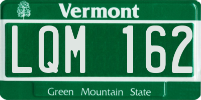 VT license plate LQM162
