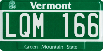 VT license plate LQM166