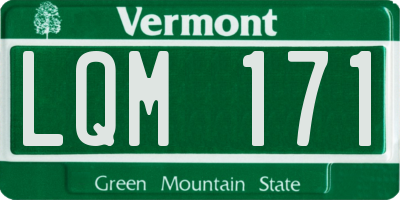 VT license plate LQM171
