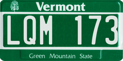 VT license plate LQM173