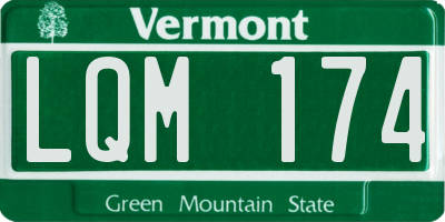 VT license plate LQM174