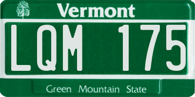 VT license plate LQM175