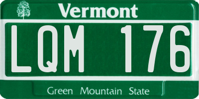 VT license plate LQM176