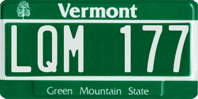 VT license plate LQM177