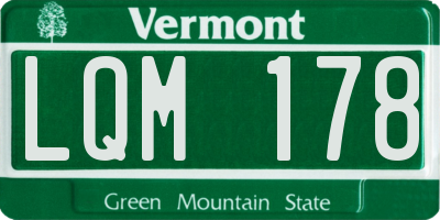 VT license plate LQM178