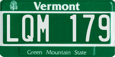 VT license plate LQM179