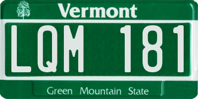 VT license plate LQM181