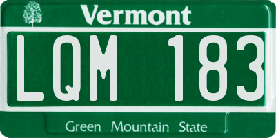 VT license plate LQM183