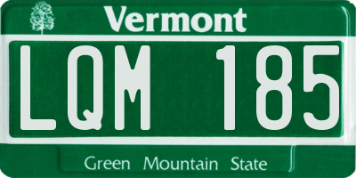 VT license plate LQM185