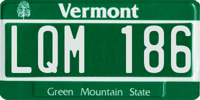VT license plate LQM186