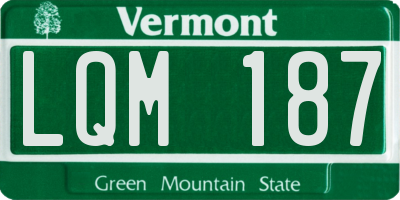 VT license plate LQM187