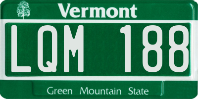 VT license plate LQM188