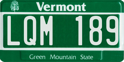 VT license plate LQM189