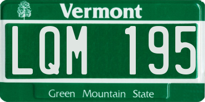 VT license plate LQM195