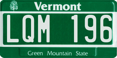 VT license plate LQM196
