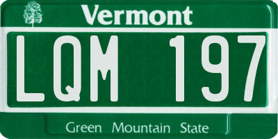 VT license plate LQM197