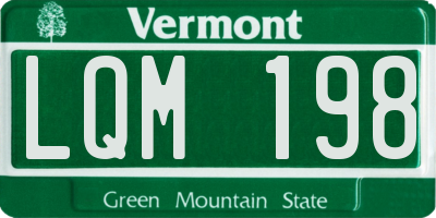 VT license plate LQM198