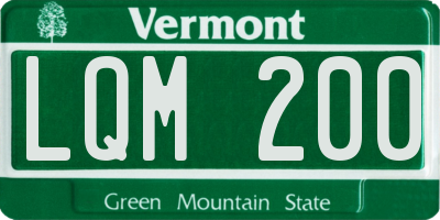 VT license plate LQM200