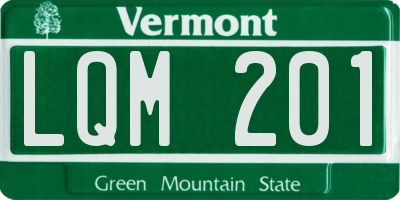 VT license plate LQM201