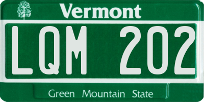 VT license plate LQM202