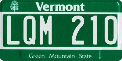 VT license plate LQM210