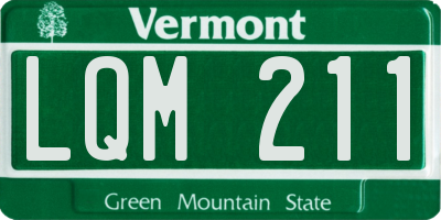 VT license plate LQM211