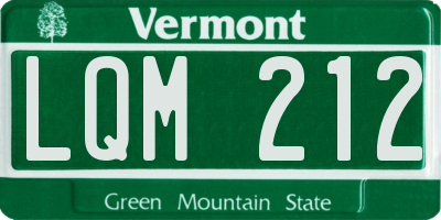 VT license plate LQM212