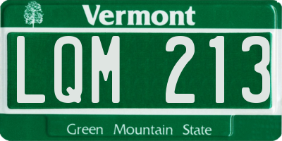 VT license plate LQM213