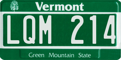VT license plate LQM214