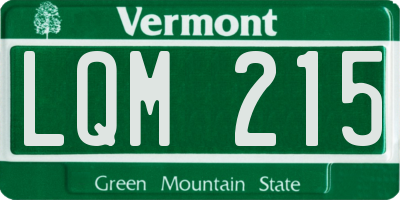 VT license plate LQM215