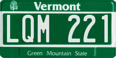 VT license plate LQM221