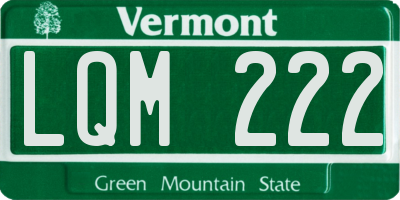 VT license plate LQM222
