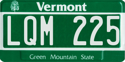 VT license plate LQM225
