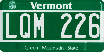 VT license plate LQM226