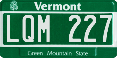 VT license plate LQM227